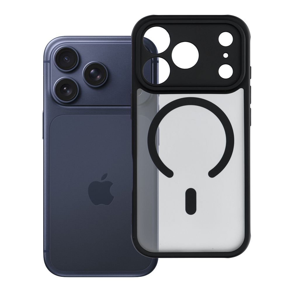 Full Matte Mag Cover-suojakuori mallille iPhone 17 Pro / 18 Pro, MagSafe-yhteensopiva – musta