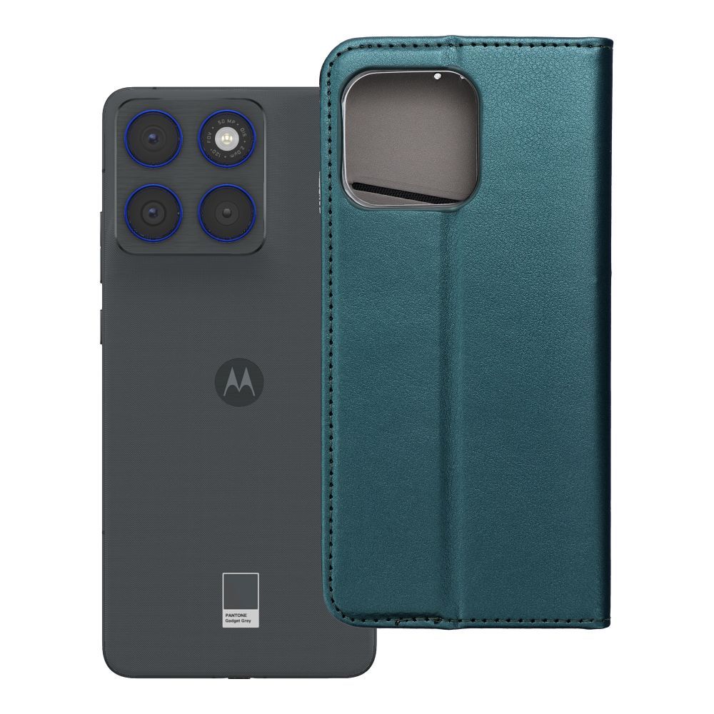 SMART MAGNETO Book kuori Motorola Edge 70:lle - tummanvihreä