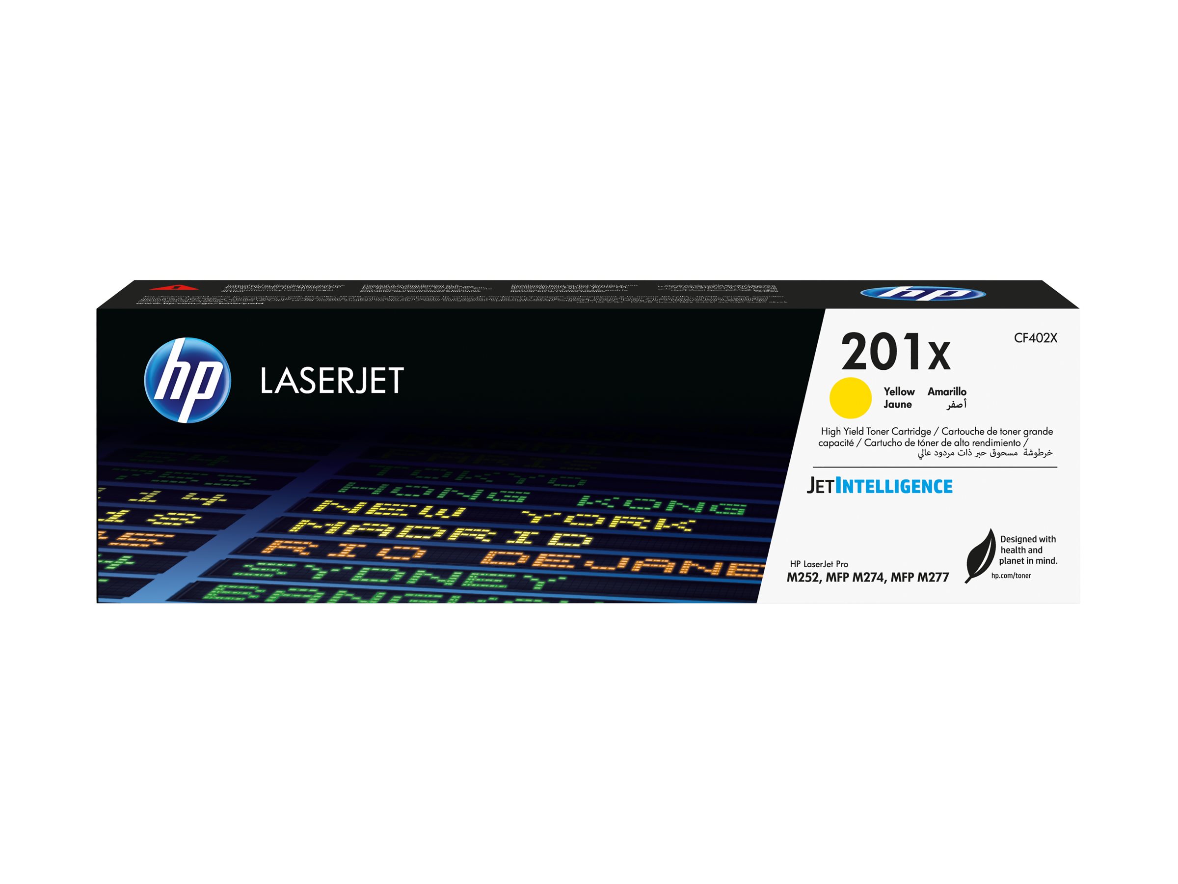 Alkuperäinen HP 201X LaserJet -värikasetti (CF402X), keltainen, riittoisa