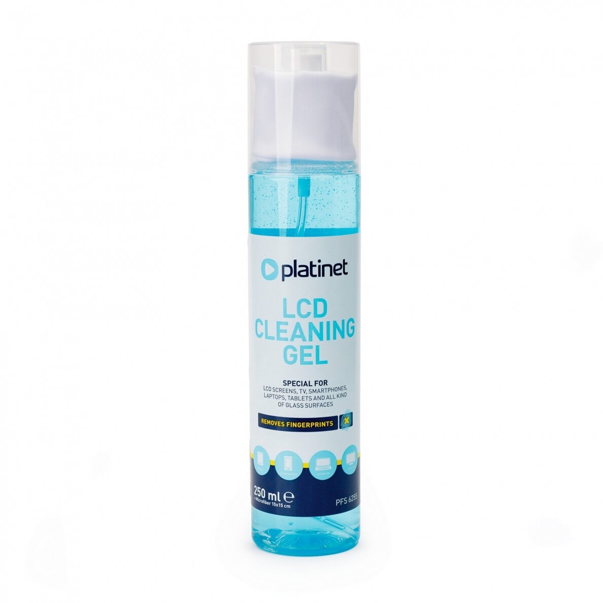 Cleaning kit PLATINET for LCD, liquid 250 ml + microfiber cloth 15x18 cm