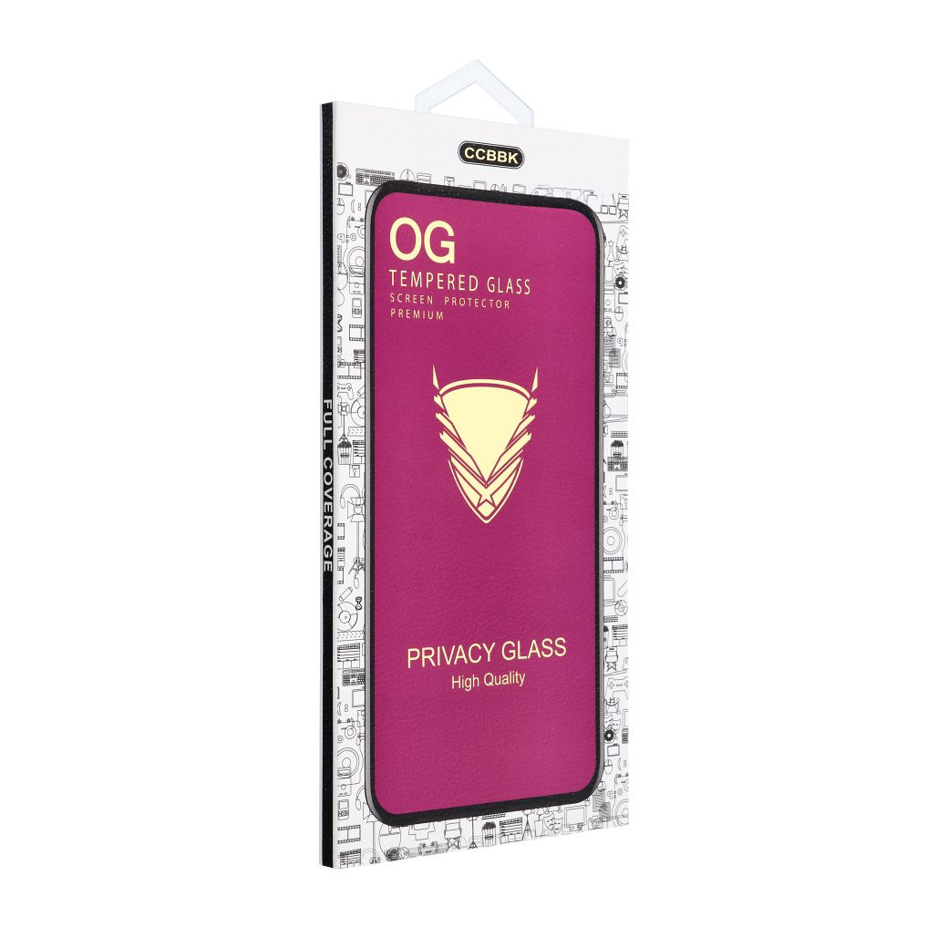 OG 6D Premium Privacy Glass yksityisyyttä suojaava suojalasi laitteelle iPhone 18, väri: musta