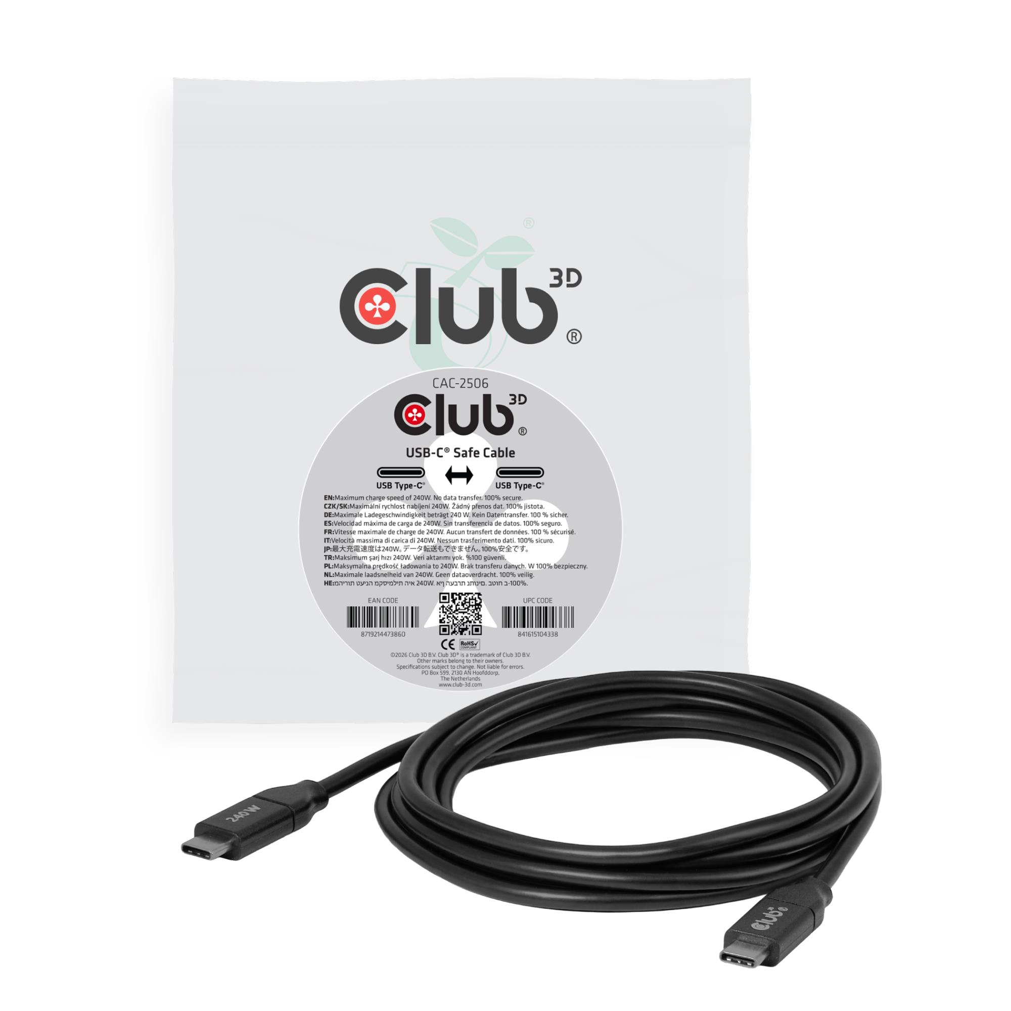 Club3D USB-C-kaapeli (CAC-2506) – 2 m