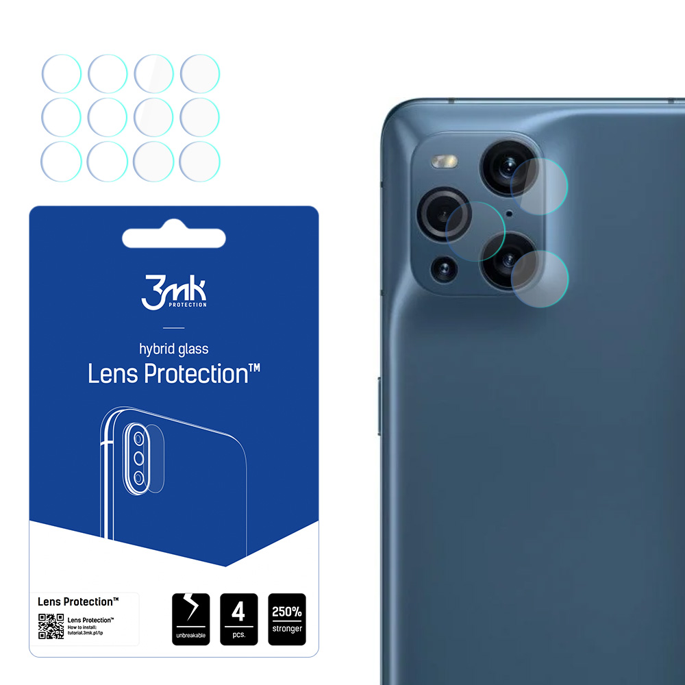 Oppo Find X3 Pro 5G – 3mk Lens Protection kameran linssinsuoja