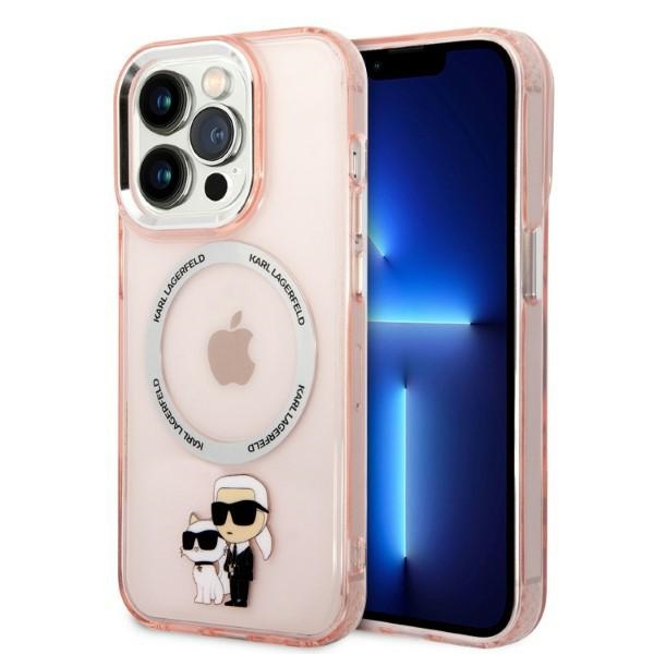Karl Lagerfeld KLHMP14XHNKCIP iPhone 14 Pro Max 6.7" kovakuori vaaleanpunainen Iconic Karl & Chupette MagSafe