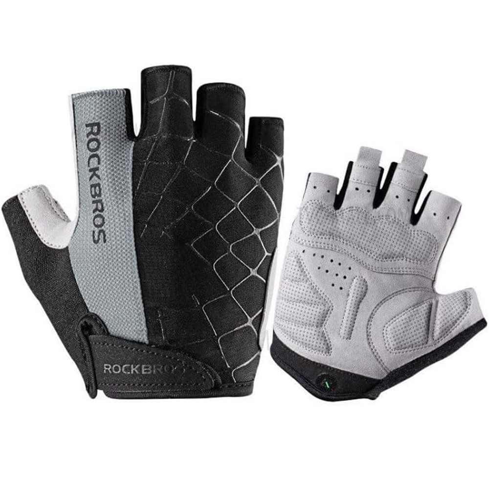 Rockbros S109GR -pyöräilyhanskat, koko L – harmaat