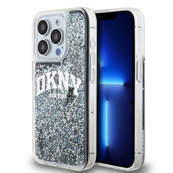DKNY iPhone 15 Pro 6.1" Musta Suojakuori Liquid Glitter Big Logo