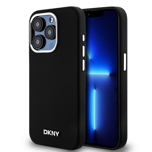 DKNY iPhone 15 Pro 6.1" Musta Suojakuori Liquid Silicone Metal Logo MagSafe