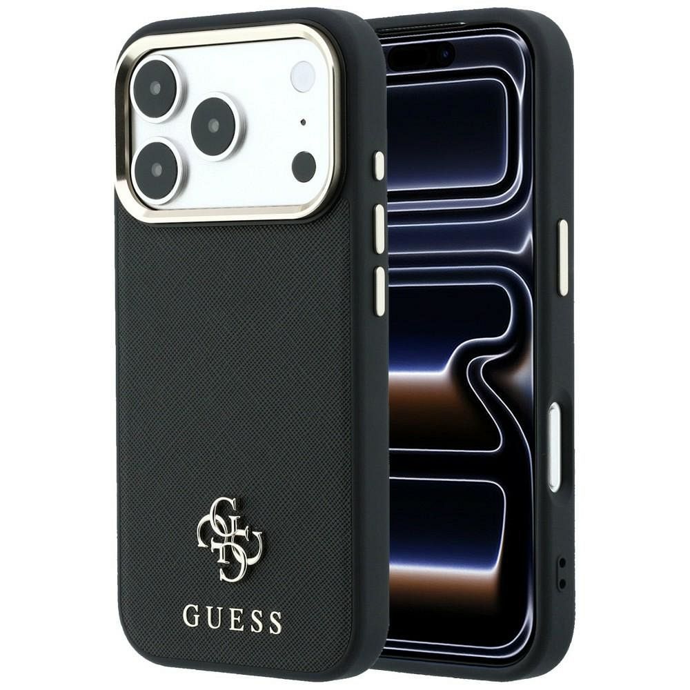 Kotelo mallille IPHONE 18 Pro Max/17 Pro Max MagSafe-yhteensopiva (Saffiano Small 4G & Classic Logo) (väri: musta)