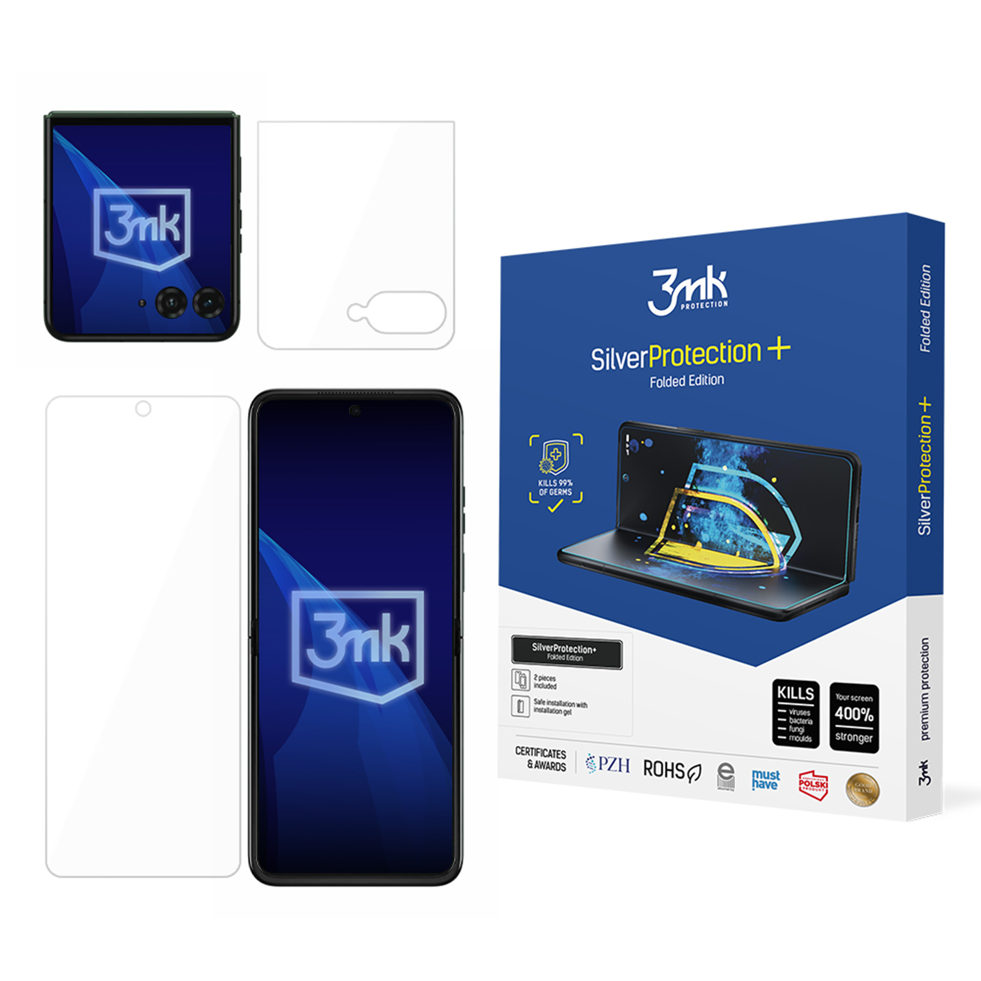 Motorola Razr 70 Plus/ Razr 70 Ultra – 3mk SilverProtection+ Folded Edition puhelimen näytönsuoja