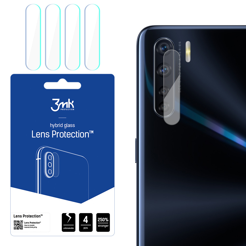 3MK Flexible Glass Lens OPPO A91 Kamerasuoja 4 kpl