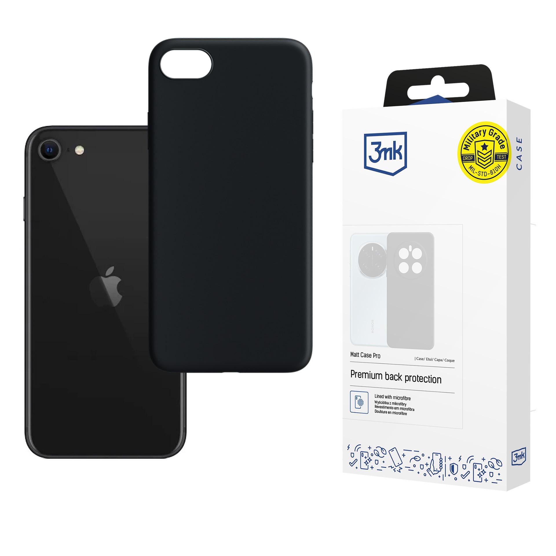 3mk Matt Case Pro iPhone SE 2020:lle - Musta