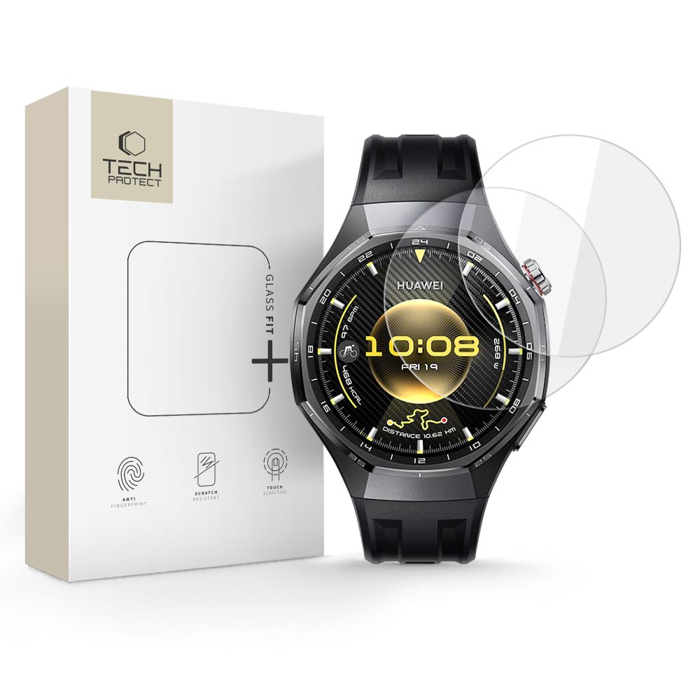 Tech-Protect Glass Fit+ 2 kpl karkaistu lasi Huawei Watch GT 6 Pro 46mm:lle - läpinäkyvä