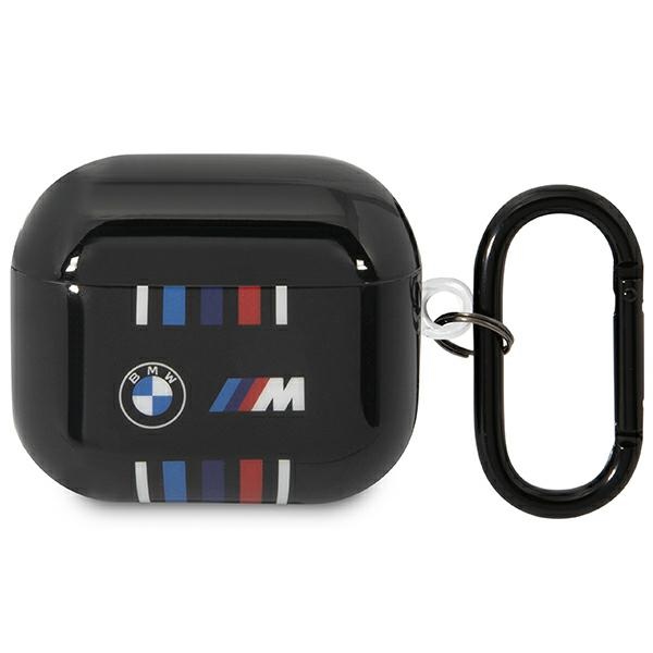 BMW BMA322SWTK -suojakuori AirPods 3. sukupolvelle, musta / musta, monivärisillä viivoilla