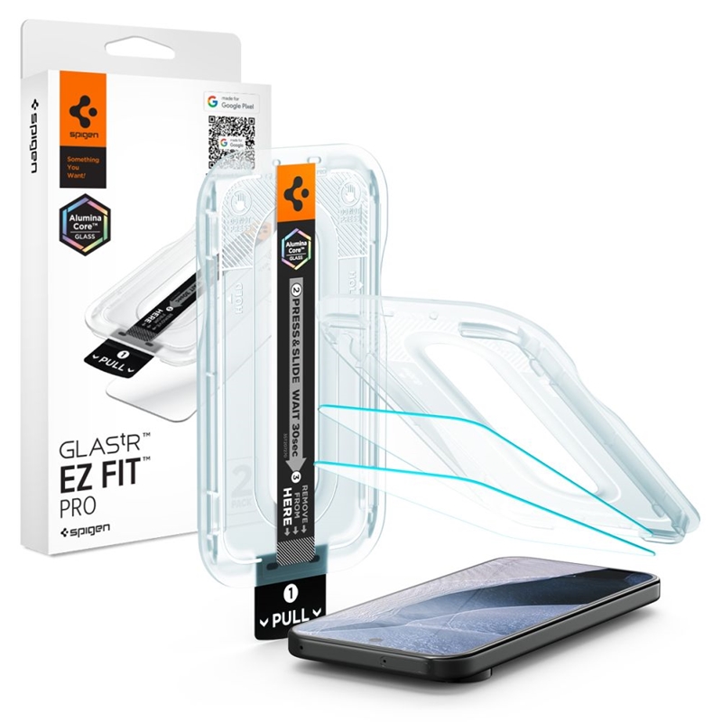Spigen Glas.tR EZ Fit Pro AC 2-Pack -karkaistut suojalasit Google Pixel 11 Pro XL -puhelimelle (2 kpl)