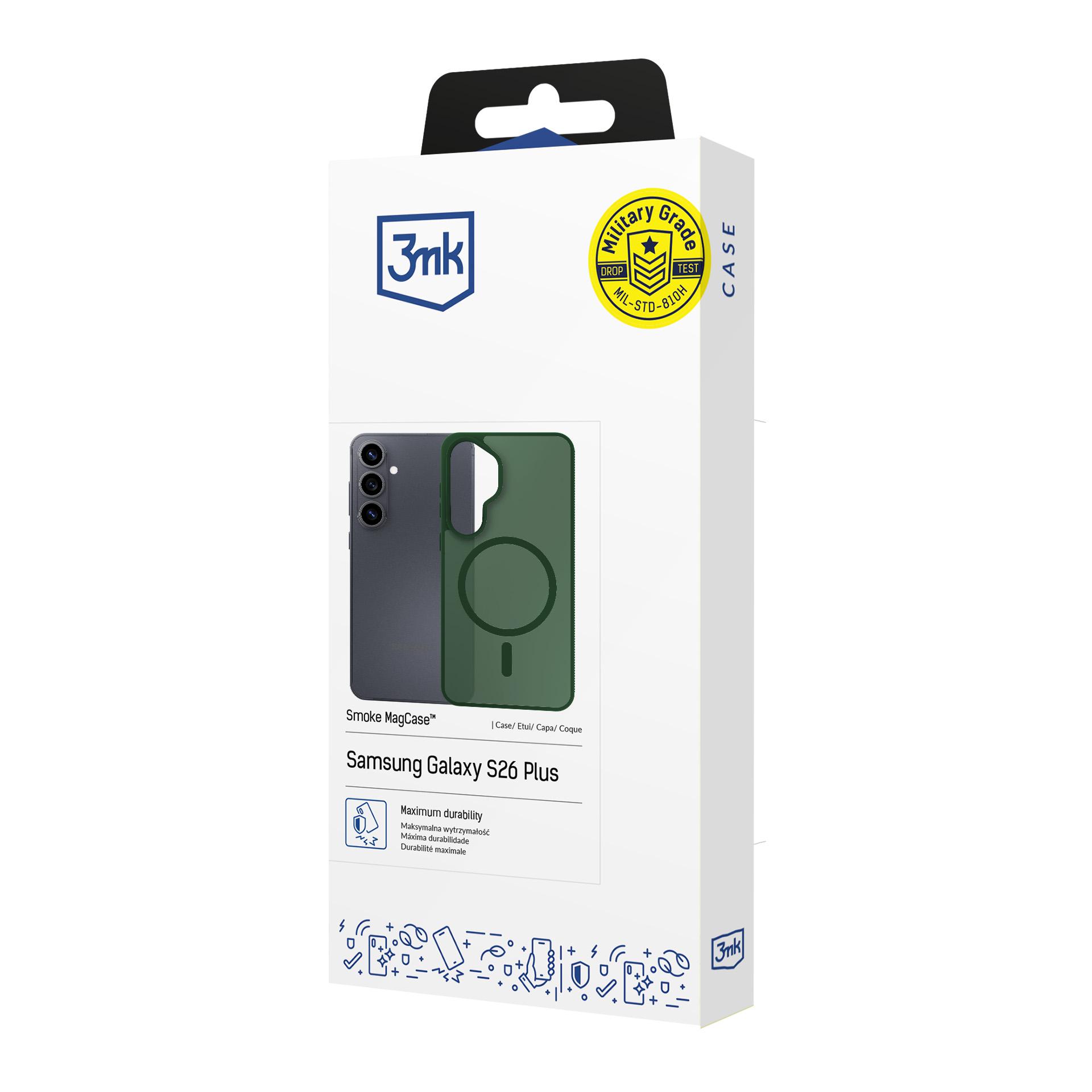 Samsung Galaxy S26+ – 3mk Smoke MagCase vihreä puhelimen suojakuori