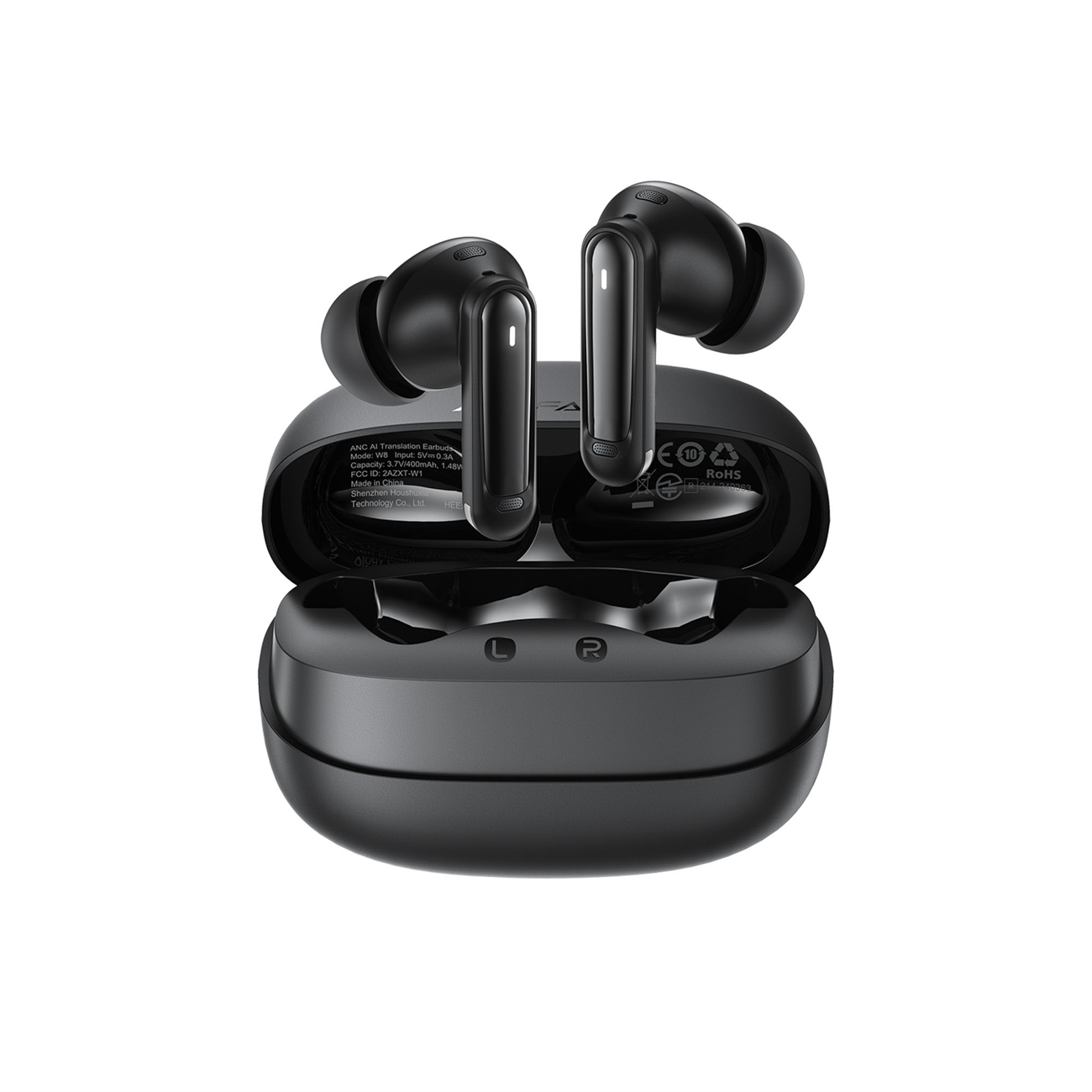 Acefast W8 TWS -langattomat in-ear-kuulokkeet ANC-, ENC- ja AI-käännöksellä, mustat