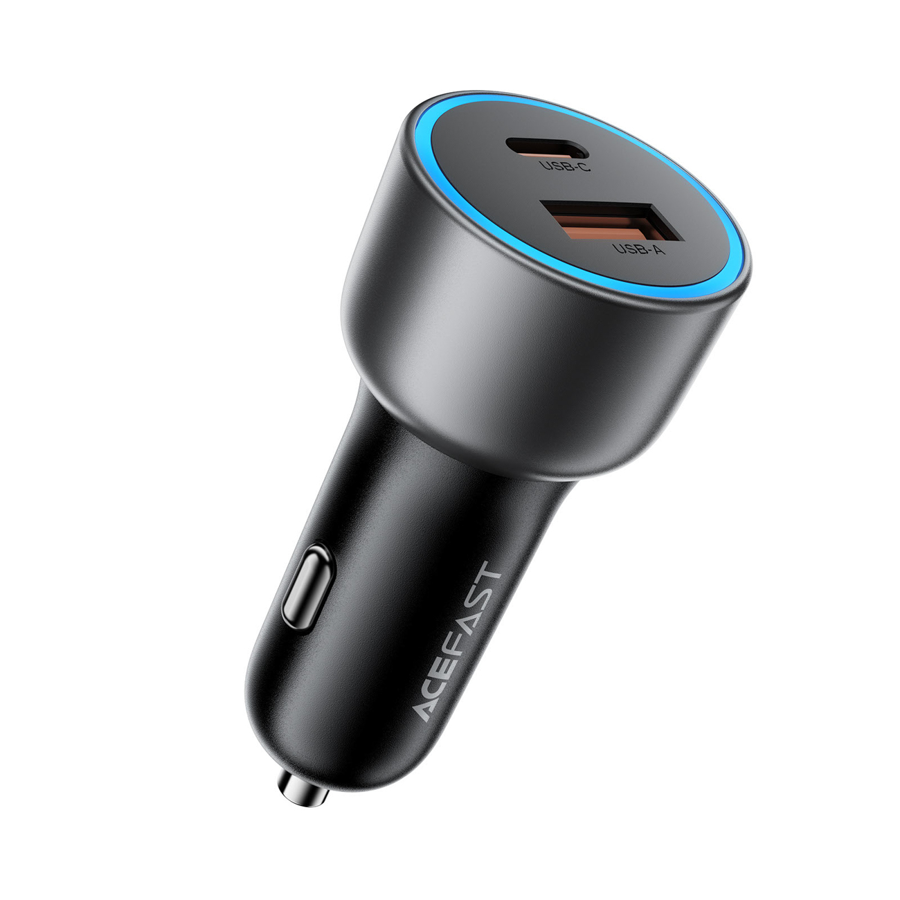 Acefast B21 75 W USB-C + USB-A -autolaturi, musta