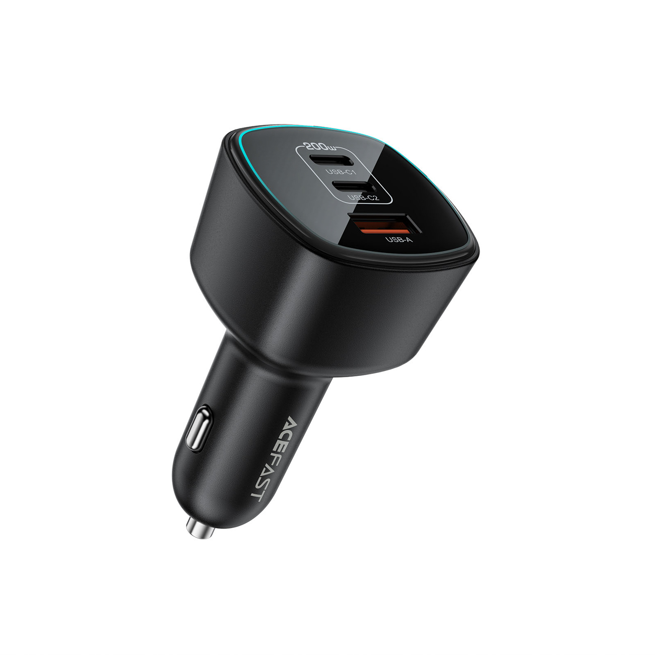 Acefast B18 200 W -autolaturi, 2 × USB-C + USB-A, musta