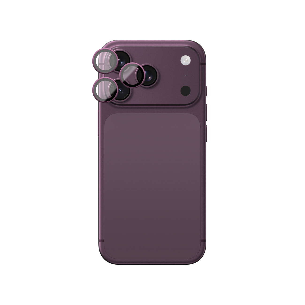 AmazingThing Titan Vision Lens safiirilasinen kameran linssinsuojus mallille iPhone 18 Pro / 18 Pro Max – väri: violetti