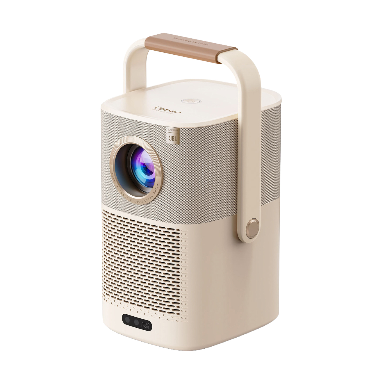 Yaber T2 Plus GTV 1080p 450 ANSI -multimediaprojektori akulla, Google TV, JBL ja Dolby Audio, beige