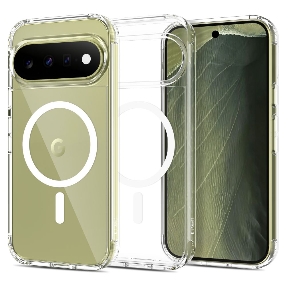 Tech-Protect FlexAir Hybrid MagSafe-suojakuori Google Pixel 9 Pro XL / 10 Pro XL / 11 Pro XL:lle – läpinäkyvä