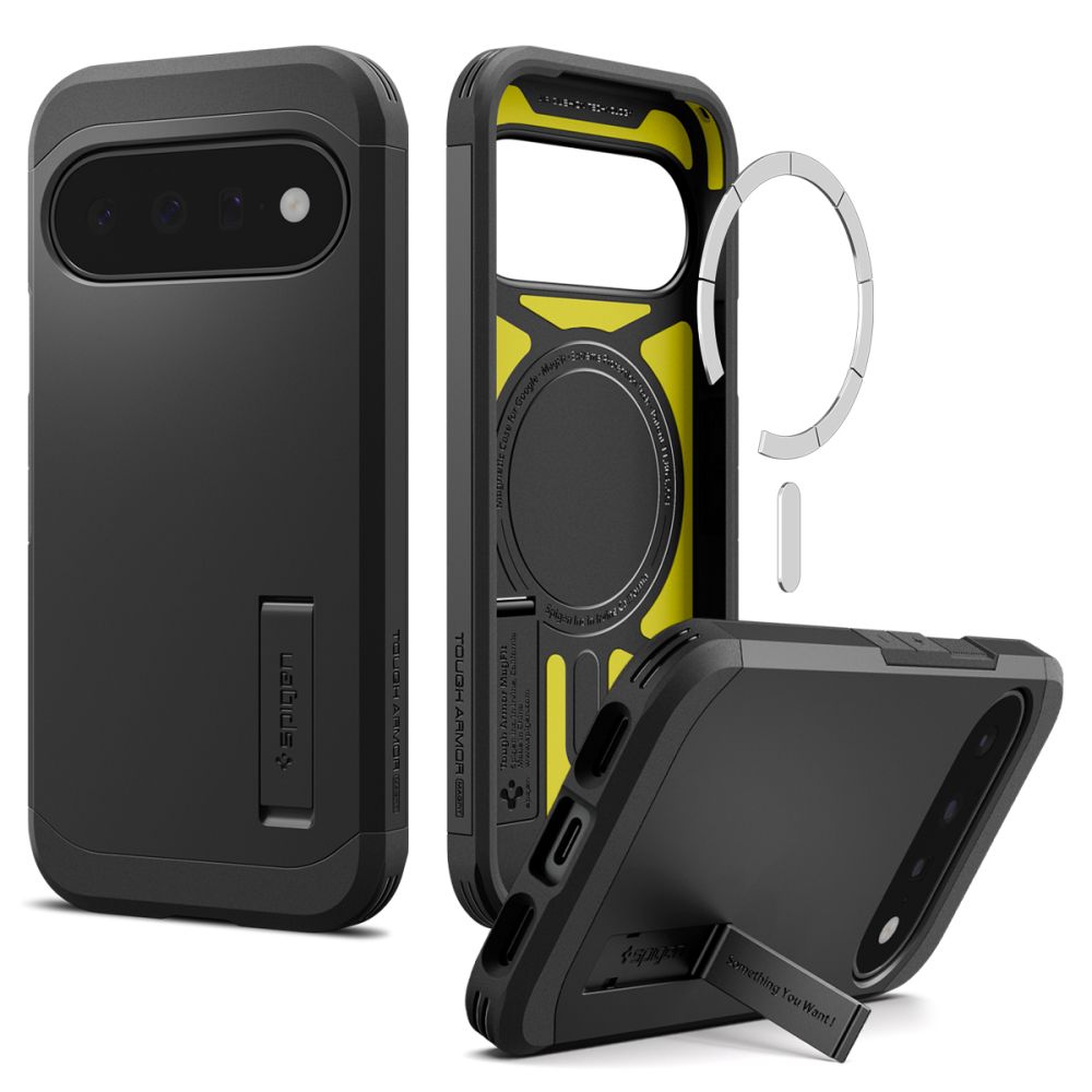 Spigen Tough Armor Mag MagSafe -suojakuori Google Pixel 11 -mallille, musta