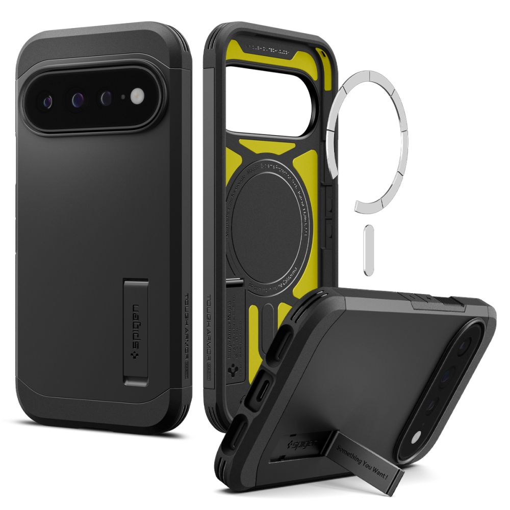 Spigen Tough Armor Mag MagSafe -suojakuori Google Pixel 11 Pro XL -mallille, musta