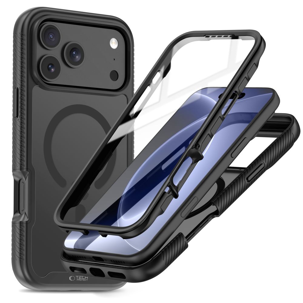 Tech-Protect Defense MagSafe suojakuori mallille iPhone 17 Pro Max / 18 Pro Max – mattamusta
