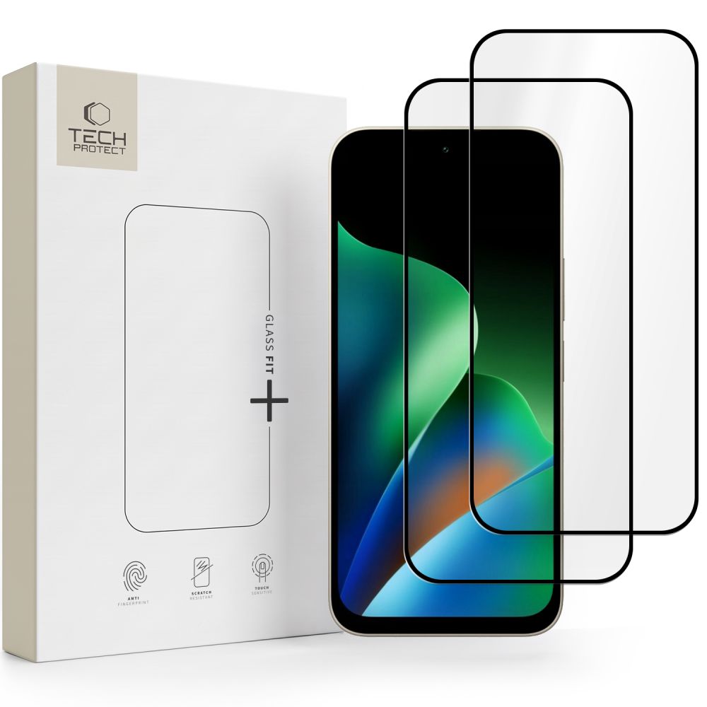 Tech-Protect Glass Fit+ 2 kpl karkaistuja suojalaseja mallille Xiaomi Redmi 17 4G / 5G – musta