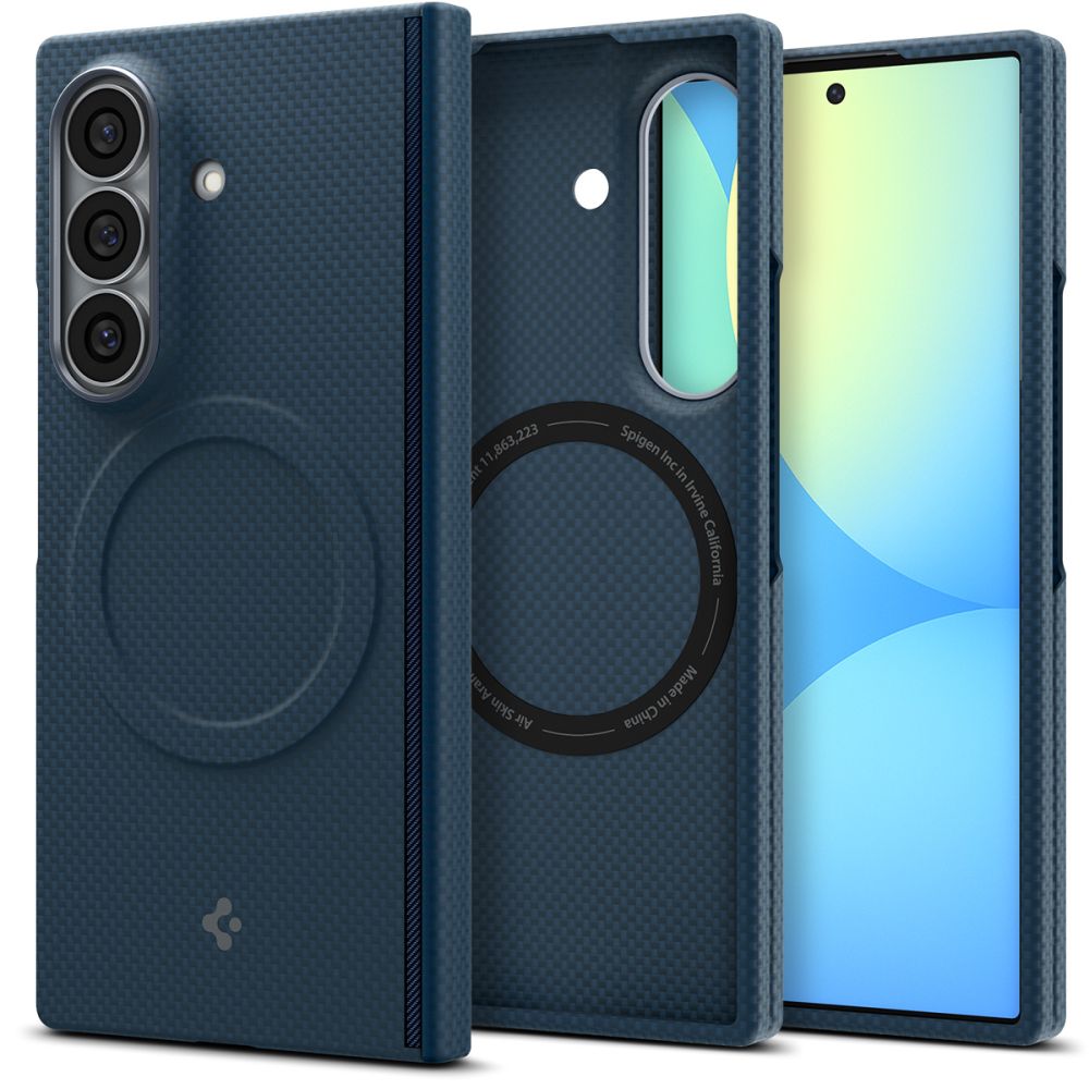 Spigen AirSkin Aramid MagFit MagSafe suojakuori mallille Samsung Galaxy Z Fold 8 Ultra – tummansininen