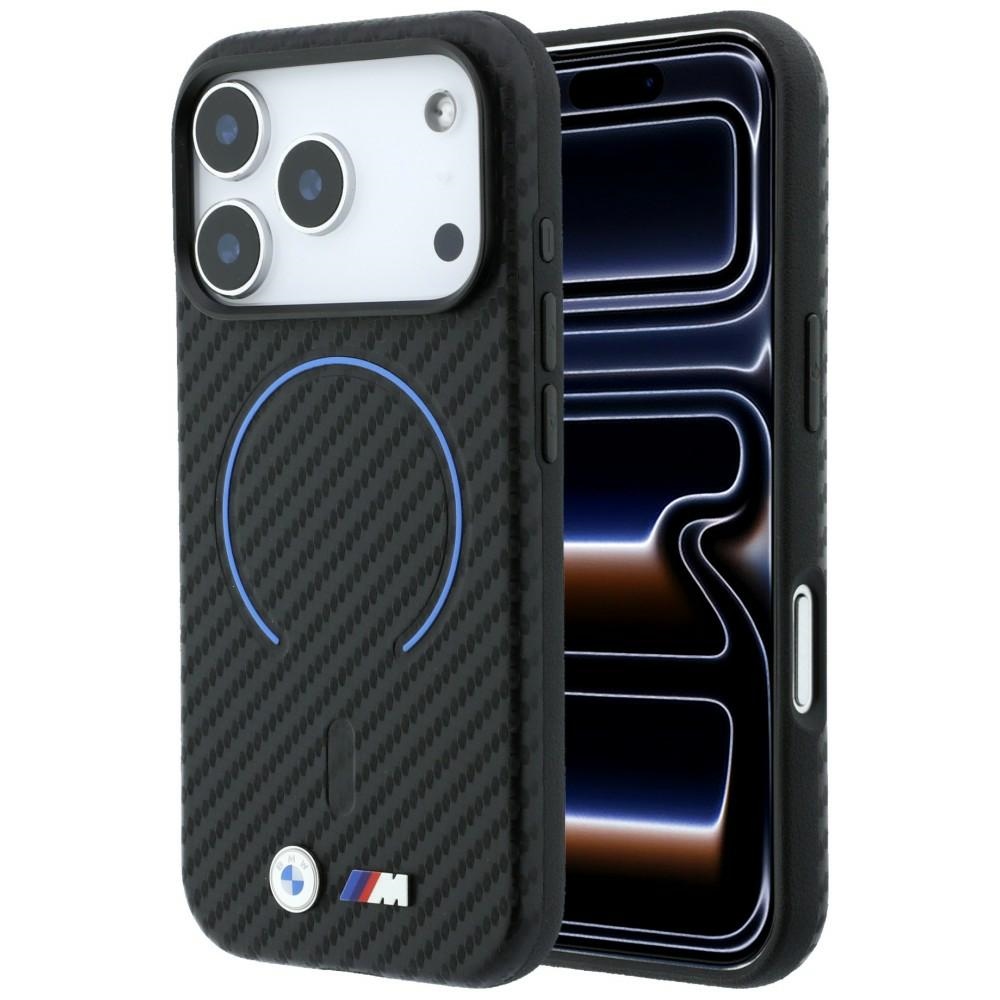 BMW M Carbon Printed Ring MagSafe-suojakuori iPhone 17 Pro Max / 18 Pro Max -malleille, musta
