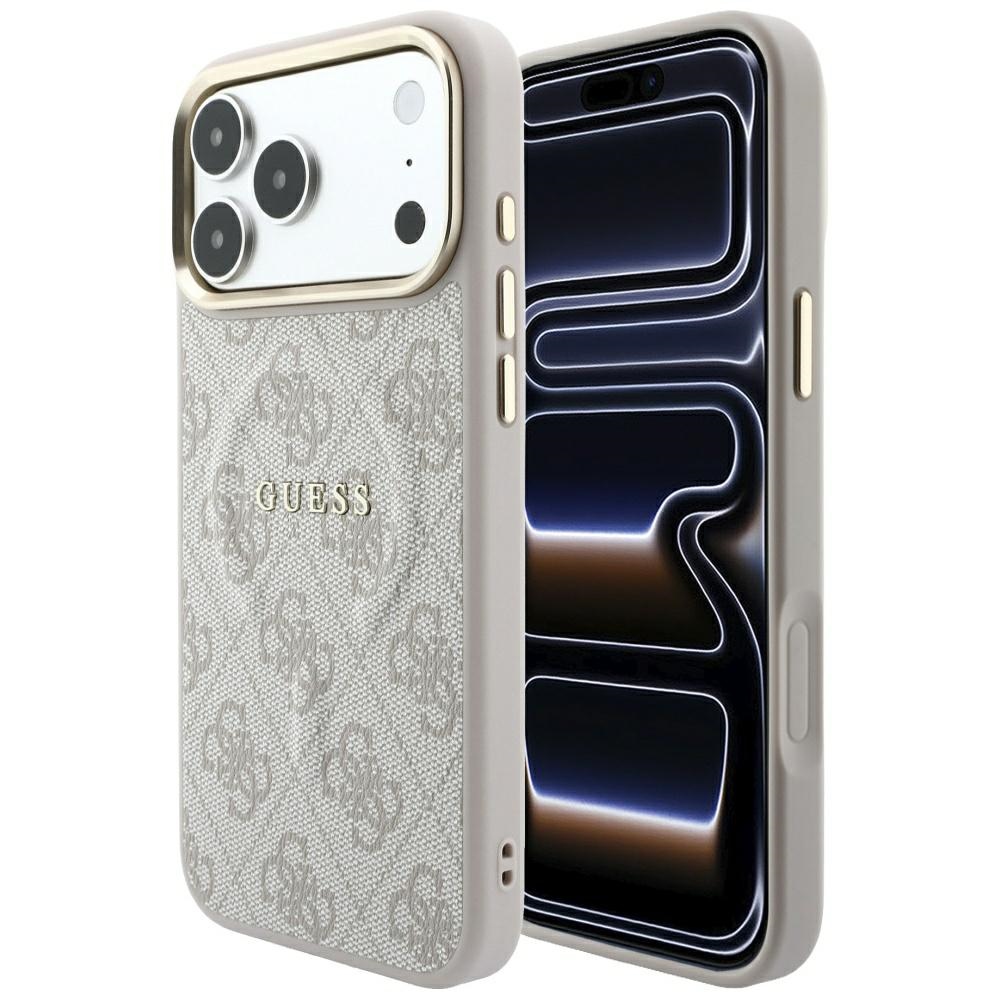 Guess Embossed 4G Classic MagSafe suojakuori mallille iPhone 17 Pro Max / 18 Pro Max – väri: vaaleanpunainen