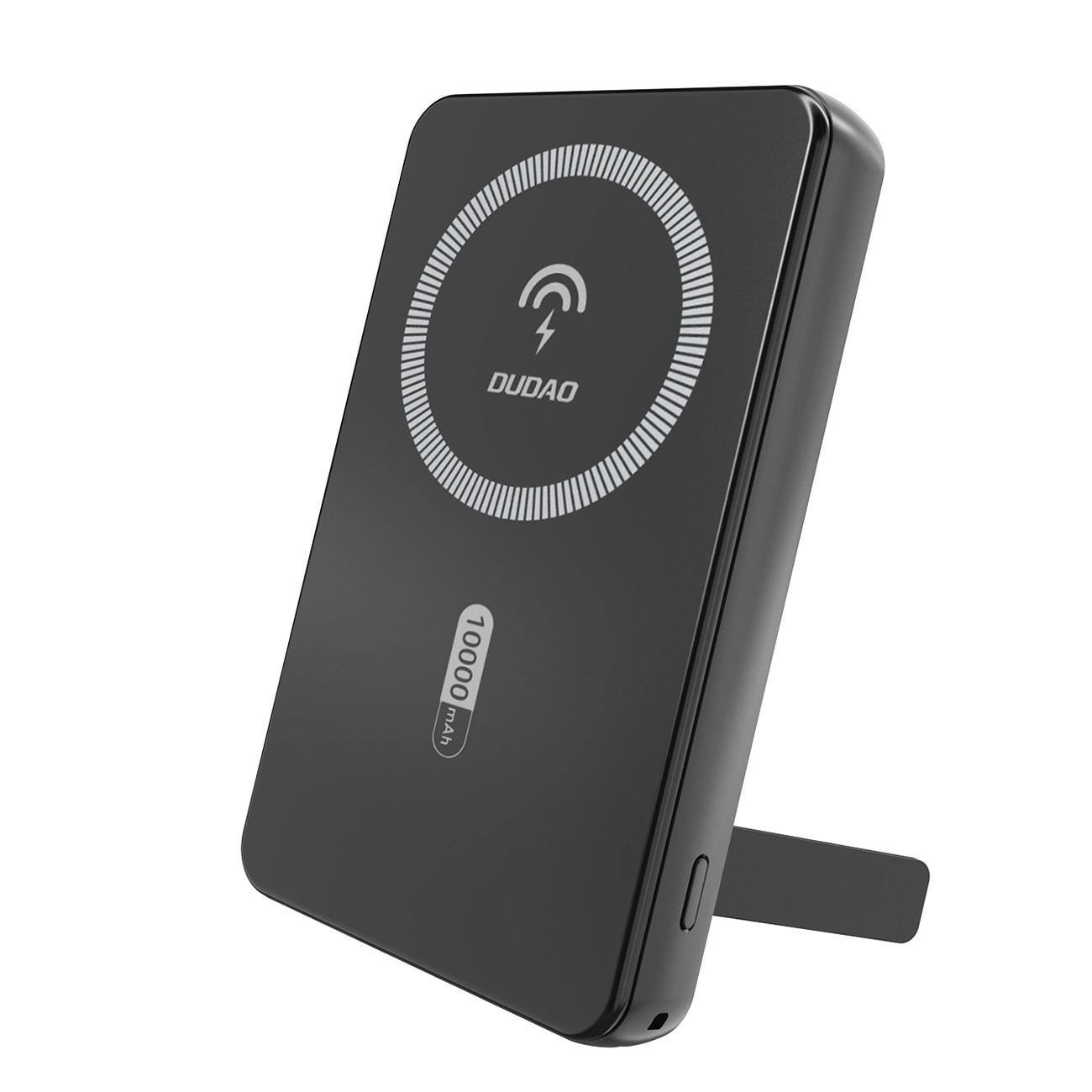 Dudao K14S+ 10000 mAh 22,5 W -magneettinen varavirtalähde USB-A + USB-C, MagSafe-yhteensopiva, telineellä, musta