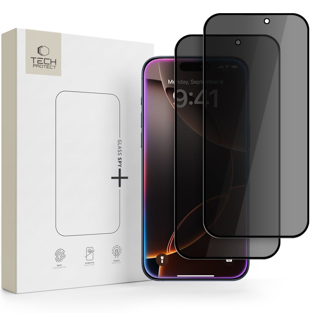 Tech-Protect Glass SPY+ yksityisyyttä suojaava karkaistu lasi, 2 kpl, iPhone 18 Pro Max