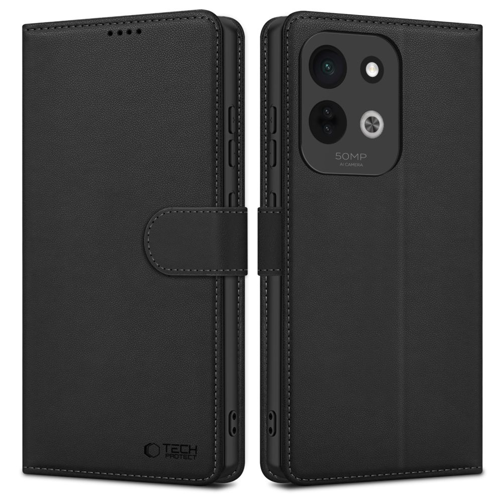 Tech-Protect Wallet -suojakuori Xiaomi Redmi 17 4G / 5G -puhelimelle, musta