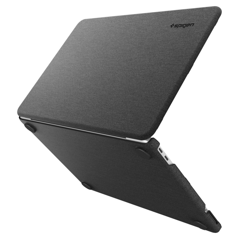 Spigen Urban Fit musta suojakuori vuoden 2026 MacBook Neo 13 -mallille