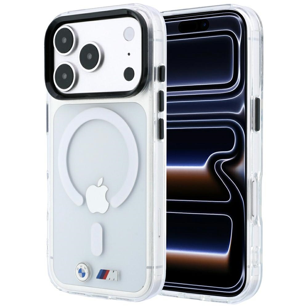 BMW M IML Glossy Metal Logo & Trims MagSafe suojakuori mallille iPhone 17 Pro / 18 Pro – läpinäkyvä