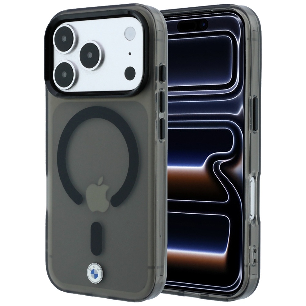 BMW Sign Frosted IML & MetalL Logo MagSafe suojakuori mallille iPhone 17 Pro Max / 18 Pro Max – musta