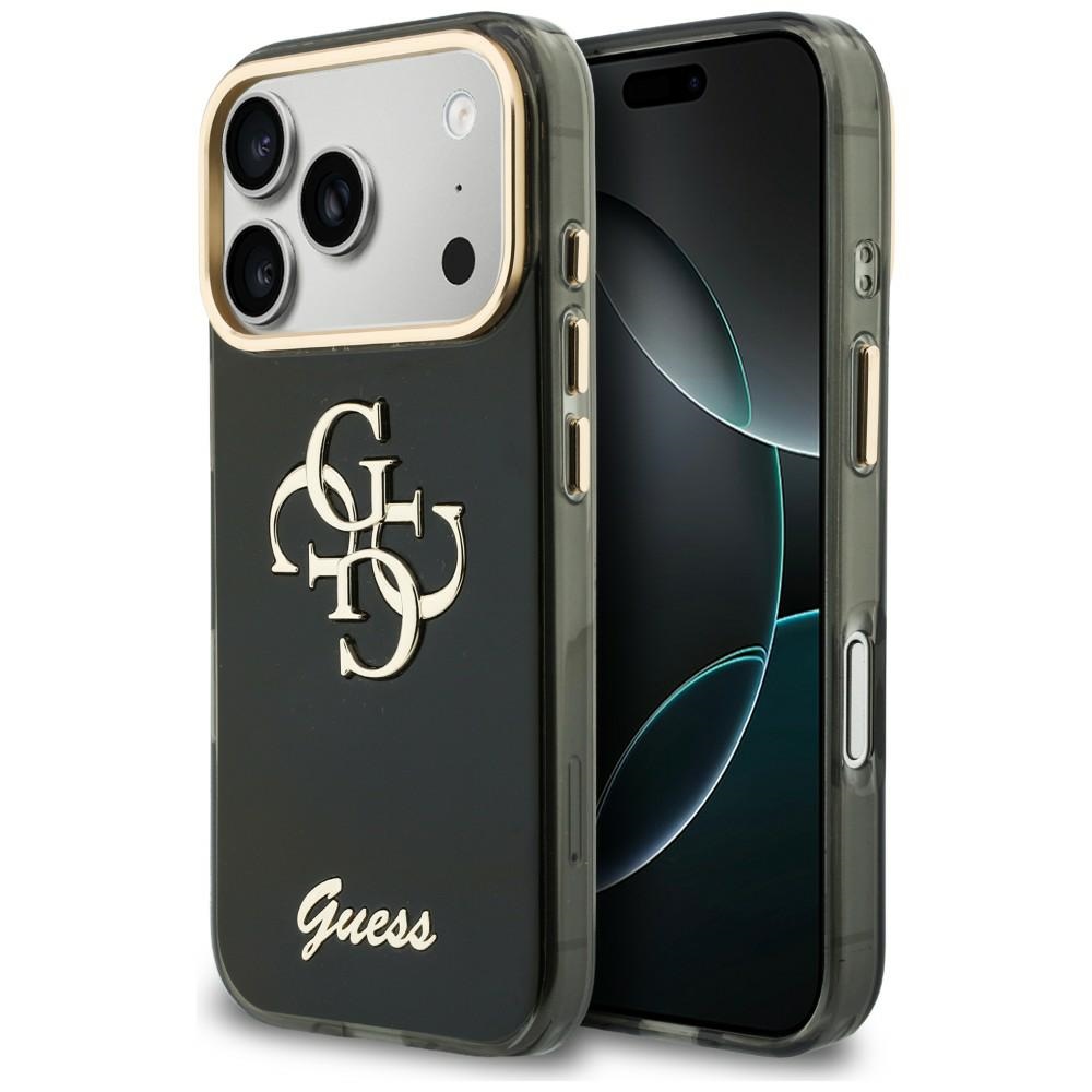 Guess IML 4G Script Metal suojakuori mallille iPhone 17 Pro Max / 18 Pro Max – väri: musta