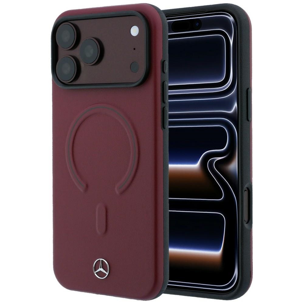 Mercedes 3D MagSafe nahkainen suojakuori mallille iPhone 17 Pro Max, tummansininen