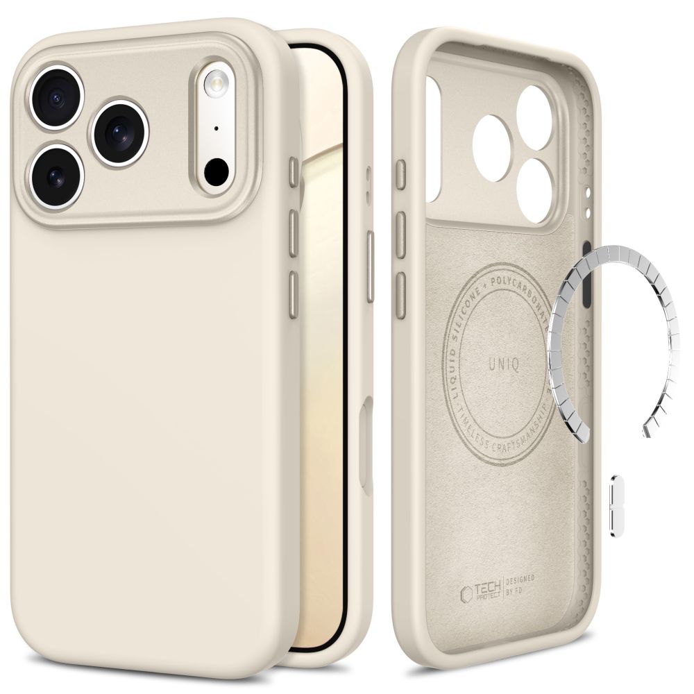 Tech-Protect Uniq MagSafe CC suojakuori malleille iPhone 18 Pro Max / 17 Pro Max, beige