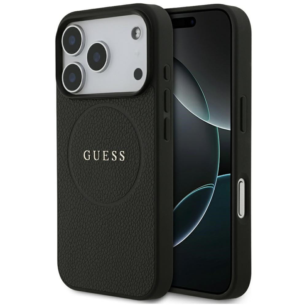 Guess Grained Gold Ring MagSafe suojakuori mallille iPhone 18 Pro / 17 Pro – väri: musta