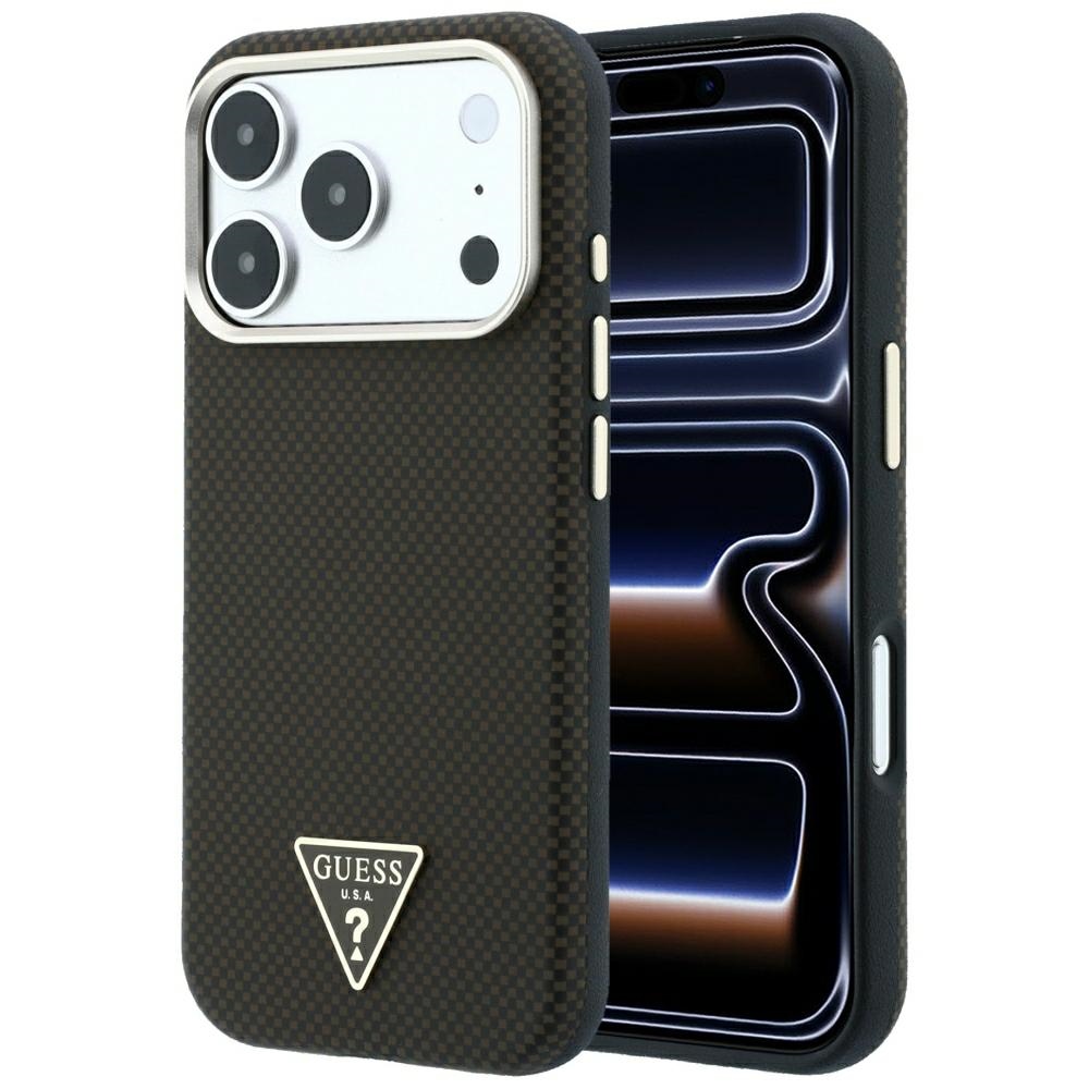 Guess Kevlar Triangle Logo MagSafe suojakuori mallille iPhone 17 Pro / 18 Pro – väri: ruskea