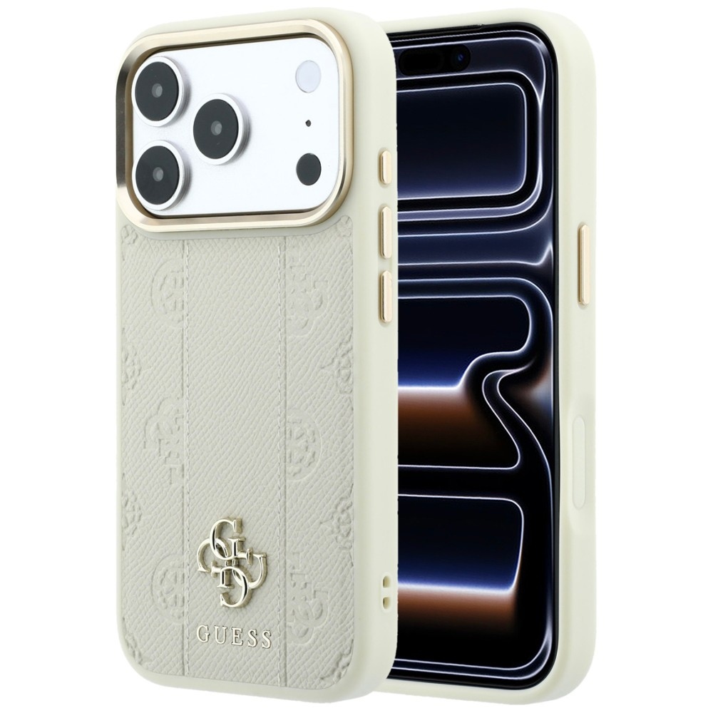 Guess Stripe Peony 4G Logo MagSafe suojakuori mallille iPhone 18 Pro / 17 Pro – väri: beige