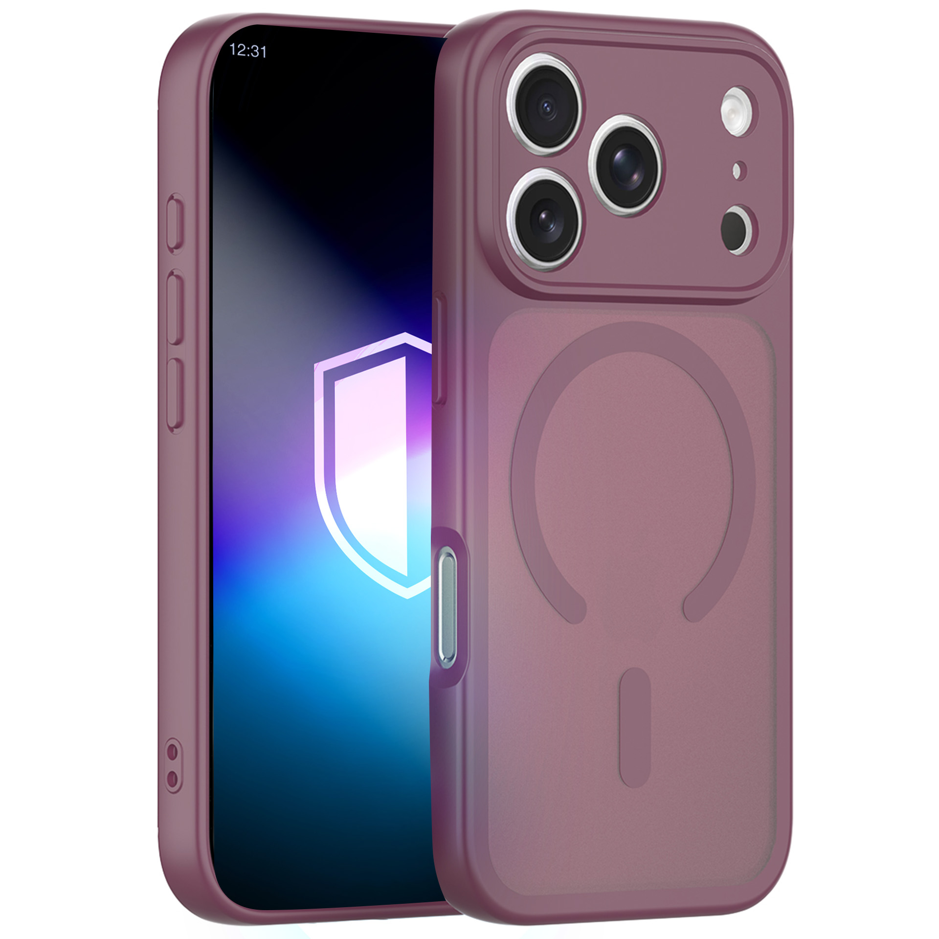 Viininpunainen 3mk Misty MagCase Deep Cherry -suojakuori iPhone 17 Pro / 18 Pro -puhelimille