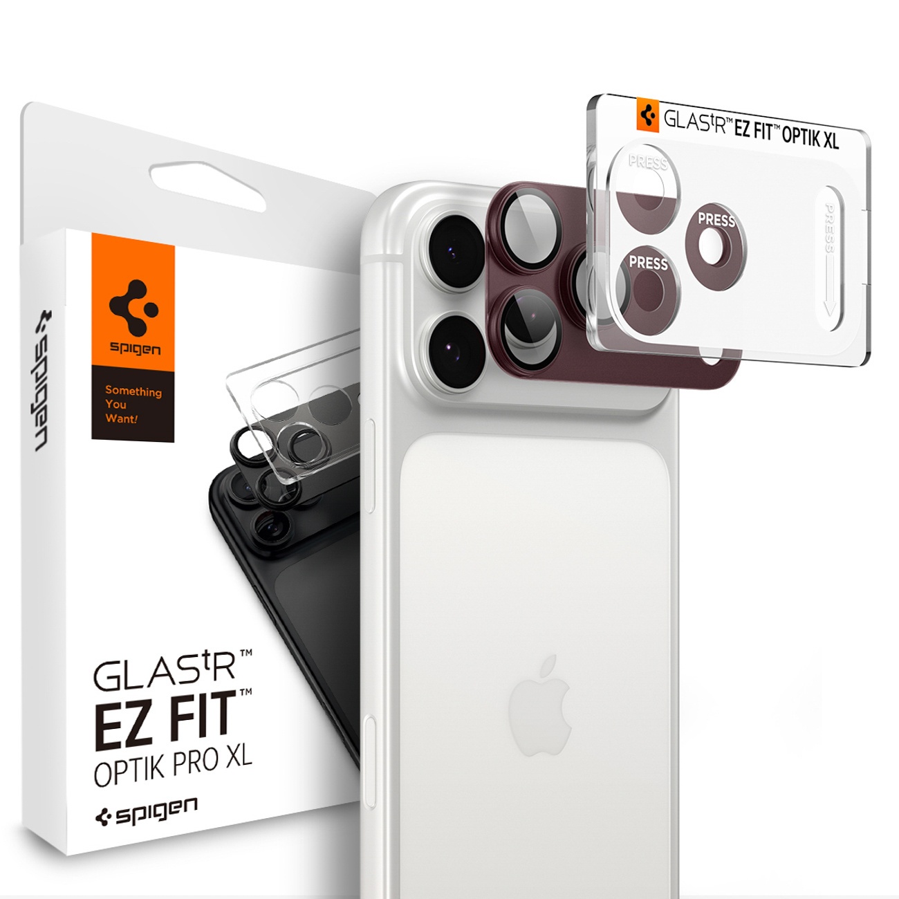 Spigen Optik Pro XL GLAS.TR EZ FIT karkaistu lasi mallille iPhone 18 Pro Max, tumma kirsikanvärinen