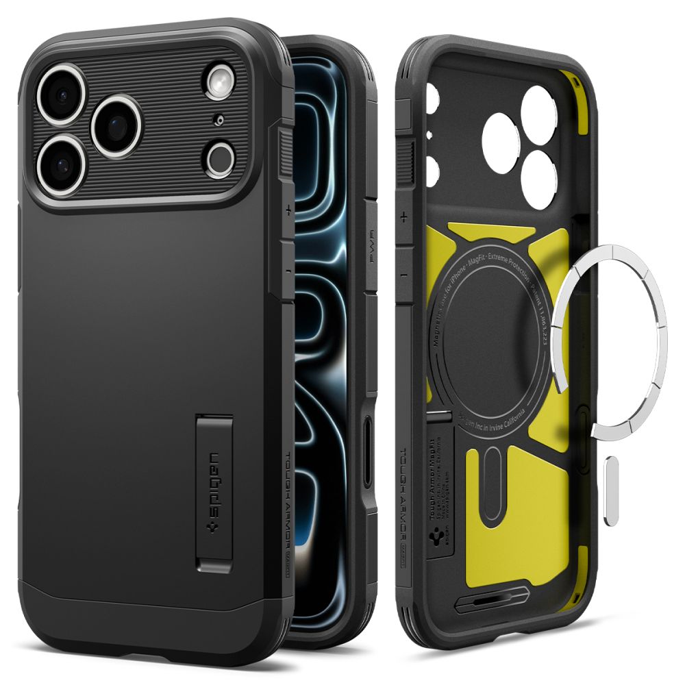 Spigen Tough Armor MagSafe suojakuori mallille iPhone 18 Pro / 17 Pro – väri: musta