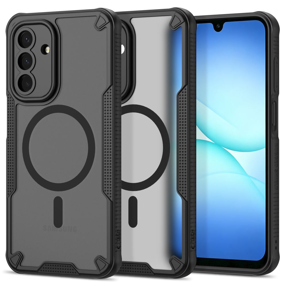 Tech-Protect Rugged Shield MagSafe suojakuori malleille Samsung Galaxy A17 / A18 / A26 4G / 5G, mattamusta