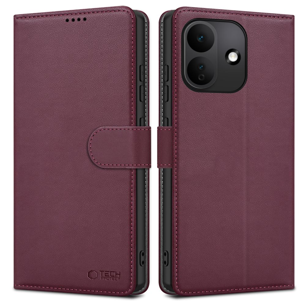 Tech-Protect Wallet case for Xiaomi Redmi Note 17 Pro 5G - burgundy