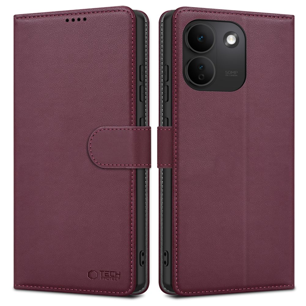 Tech-Protect Wallet case for Xiaomi Redmi Note 17 Pro Max 5G - burgundy
